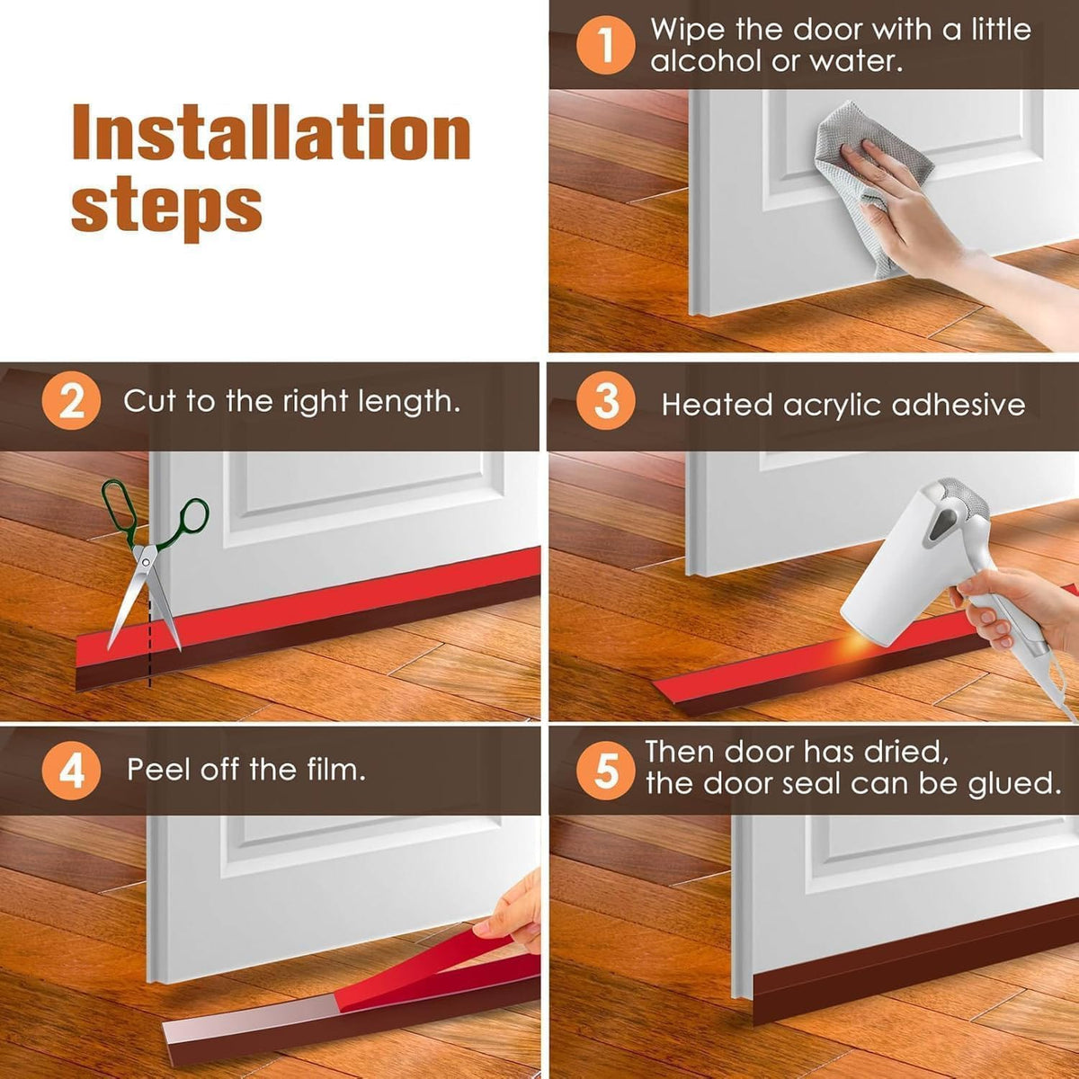 3-Layer Sillicon Door Bottom Seal Strip - Soundproof, Waterproof , Pest Blocker , Snake 🐍 Blocker